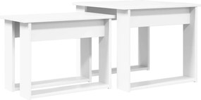 vidaXL Σετ Τραπεζιού Για Καφέ 2 pcs Λευκό Επεξεργασμένο ξύλο