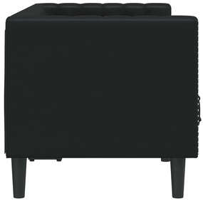 vidaXL Καναπές Chesterfield Μαύρο 174 x 74.5 x 70.5 εκ. Τεχνητό δέρμα