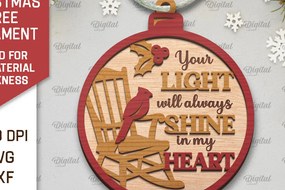 Σετ των 3 Intra απο ξύλο plywood 3mm-4mm πάχος Καρδινάλιος Μνημείο Δέντρο Στολίδι Δίασταση 8x8 cm INTRAFABR-105203060