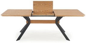 BACARDI extension table, color: top - natural oak, legs - black DIOMMI V-CH-BACARDI-ST