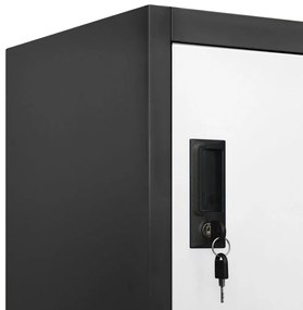 vidaXL Φοριαμός Ανθρακί και Λευκός 90 x 45 x 180 εκ. Ατσάλινος