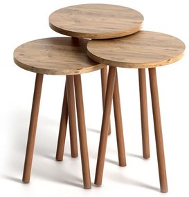 Βοηθητικά Τραπεζάκια Roma Pine Oak GP022-0027,8 Megapap-GP022-0027,8-Καφέ GP022-0027,8