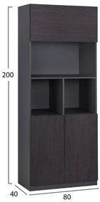 ΒΙΒΛΙΟΘΗΚΗ ΓΡΑΦΕΙΟΥ ΕΠΑΓΓΕΛΜΑΤΙΚΗ ROSEWOOD HM2089 80Χ40Χ200Υ εκ. (1 Τεμμάχια)