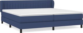 vidaXL Κρεβάτι Boxspring με Στρώμα Μπλε 200x200 εκ. Υφασμάτινο