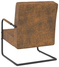 325734  CANTILEVER CHAIR BROWN FABRIC 325734