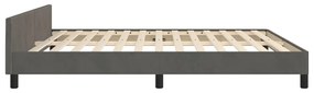 vidaXL Πλαίσιο Κρεβατιού με Κεφαλάρι Σκ. Γκρι 180x200 εκ. Βελούδινο