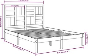 vidaXL Πλαίσιο Κρεβατιού Λευκό 120 x 200 εκ. από Μασίφ Ξύλο