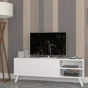 Έπιπλο τηλεόρασης Space Megapap χρώμα λευκό 120x30x42εκ.
