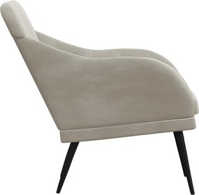 vidaXL Πολυθρόνα Ανοιχτό Γκρι 63 x 76 x 80 εκ. Βελούδινη