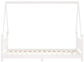vidaXL Πλαίσιο Παιδικού Κρεβατιού Λευκό 90x190εκ από Μασίφ Ξύλο Πεύκου