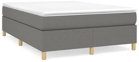 vidaXL Κρεβάτι Boxspring με Στρώμα Σκούρο Γκρι 140x200 εκ Υφασμάτινο