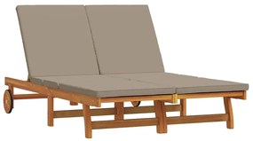 vidaXL Ξαπλώστρα 2-πρόσωπο Καφέ 125 x 200 x 84 εκ. Μασίφ ξύλο ακακίας