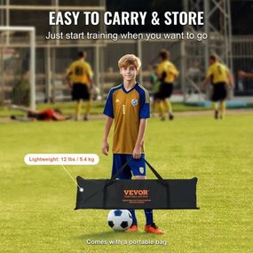 VEVOR Soccer Trainer, 2-IN-1 Portable Soccer Rebounder Net, 72&quot;x51&quot; Iron Soccer Practice Equipment, Sports Football Rebounder Wall with Portable Bag, Perfect for Team Solo Training, Passing, Volley