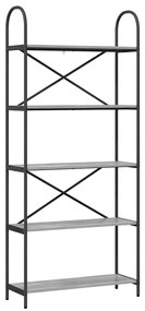vidaXL Ράφι Βιβλίων Γκρι sonoma 80 x 30 x 183 εκ Επεξεργασμένο ξύλο