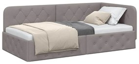 vidaXL Κρεβάτι Γωνίας Taupe 100 x 200 cm ύφασμα