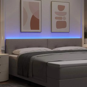 vidaXL LED κεφαλάρι Taupe ύφασμα