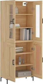vidaXL Ντουλάπι Sonoma δρυς 69,5 x 34 x 180 εκ. από Επεξεργασμένο Ξύλο