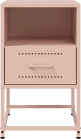 vidaXL Κομοδίνα 2 τεμ. Ροζ 36x39x60,5 εκ. από Χάλυβα
