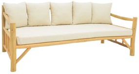 Καναπές Roziana pakoworld φυσικό teak ξύλο 210x100x80εκ