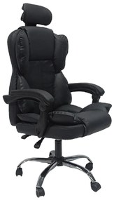 ΚΑΡΕΚΛΑ ΓΡΑΦΕΙΟΥ OCTAVIUS HM1202 ΜΑΥΡΟ PVC & NYLON-ΜΕΤΑΛ.ΧΡΩΜΙΟ ΒΑΣΗ 63x73x129Υεκ