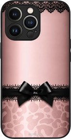Θήκη Sonique DIVA Series για Apple iPhone 13 Pro Λεοπάρ Φιόγκος – Ροζ