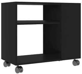 vidaXL Τραπέζι Βοηθητικό Μαύρο 70 x 35 x 55 εκ. από Επεξεργασμένο Ξύλο