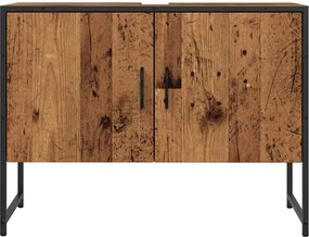 vidaXL Ντουλάπι νιπτήρα μπάνιου Παλιό ξύλο 80x33x60 cm