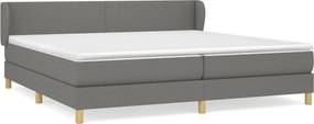 vidaXL Κρεβάτι Boxspring με Στρώμα Σκούρο Γκρι 200x200 εκ. Υφασμάτινο
