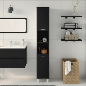 vidaXL Ντουλάπα Μπάνιου Μαύρης Δρυός 30x30x179 εκ. Φτιαγμένη από Ξύλο
