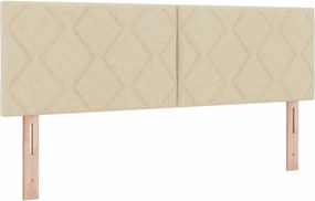vidaXL LED Κρεβάτι με βάθρο με κεφαλάρι Κρεμ 160 x 200 cm ύφασμα