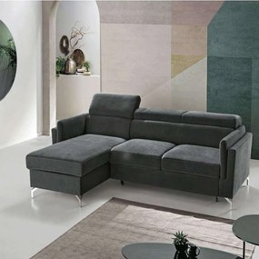 Καναπές-Κρεβάτι Γωνιακός Με Αναστρέψιμη Γωνία Santelmo 248x160x77+21cm Anthracite Capodarte