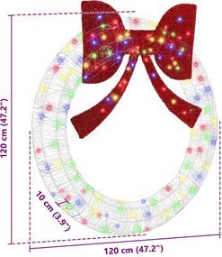 vidaXL Στεφάνι με 150 LED Πολύχρωμο 120 cm Ακρυλικό