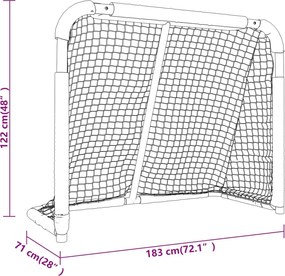 vidaXL Τέρμα Χόκεϊ Κόκκινο και Λευκό 183 x 71 x 122 εκ. από Πολυεστέρα
