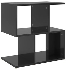 vidaXL Κομοδίνο Γυαλιστερό Μαύρο 50 x 30 x 51,5 εκ. από Μοριοσανίδα
