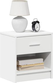 vidaXL Κομοδίνο με Συρτάρι Λευκό 39 x 28 x 41 εκ.