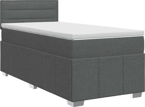 vidaXL Κρεβάτι box spring με στρώμα Σκούρο Γκρι 80 x 200 cm Ύφασμα