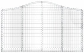 vidaXL Συρματοκιβώτια Τοξωτά 10 τεμ. 200x30x100/120 εκ. Γαλβαν. Ατσάλι