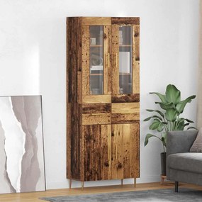 vidaXL Highboard με συρτάρι 2 pcs Παλιό ξύλο Επεξεργασμένο ξύλο