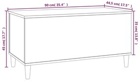 Τραπεζάκι Σαλονιού Καφέ Δρυς 90x44,5x45 εκ. Επεξεργασμένο Ξύλο - Καφέ