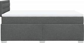 vidaXL Κρεβάτι Boxspring με Στρώμα Σκούρο Γκρι 120x200 εκ. Υφασμάτινο