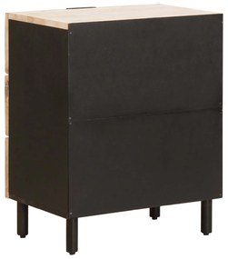 vidaXL Κομοδίνο με συρτάρι Λευκό 50 x 33 x 62 εκ. Στερεό ξύλο μάνγκο