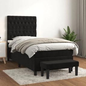 ΚΡΕΒΑΤΙ BOXSPRING ΜΕ ΣΤΡΩΜΑ ΜΑΥΡΟ 100X200 ΕΚ. ΒΕΛΟΥΔΙΝΟ 3138009