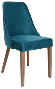 Kαρέκλα Τραπεζαρίας T-3 LUX Fylliana Πετρόλ με Grey Oak πόδια 45x50x90εκ. 2αδα 45x50x90 εκ.