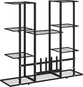 vidaXL Βάση Λουλουδιών Μαύρη 94,5 x 25 x 89 εκ. Σιδερένια