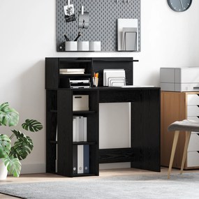 vidaXL Γραφείο Μαύρης Δρυός 90x48x101.5 εκ. Επεξεργασμένο Ξύλο