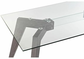 Τραπεζαρία DKD Home Decor Κρυστάλλινο Γκρι Διαφανές Ξύλο MDF (160 x 90 x 75 cm)