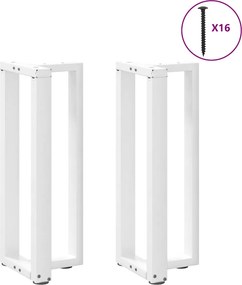 vidaXL Πόδια Κονσόλας σε Σχήμα Τ, 2 τεμ. Λευκά 25x28x(72-73) εκ. Ατσάλι
