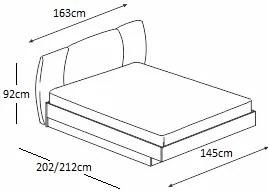 Κρεβάτι ξύλινο με δερμάτινη/ύφασμα EVROS 140x200 DIOMMI 45-238