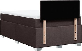 vidaXL Κρεβάτι Boxspring με Στρώμα Σκούρο Καφέ 120x200 εκ. Υφασμάτινο