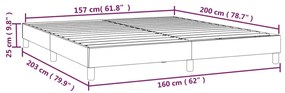 Σκελετός Κρεβατιού Χωρίς Στρώμα Taupe 160x200 εκ. Υφασμάτινο - Μπεζ-Γκρι